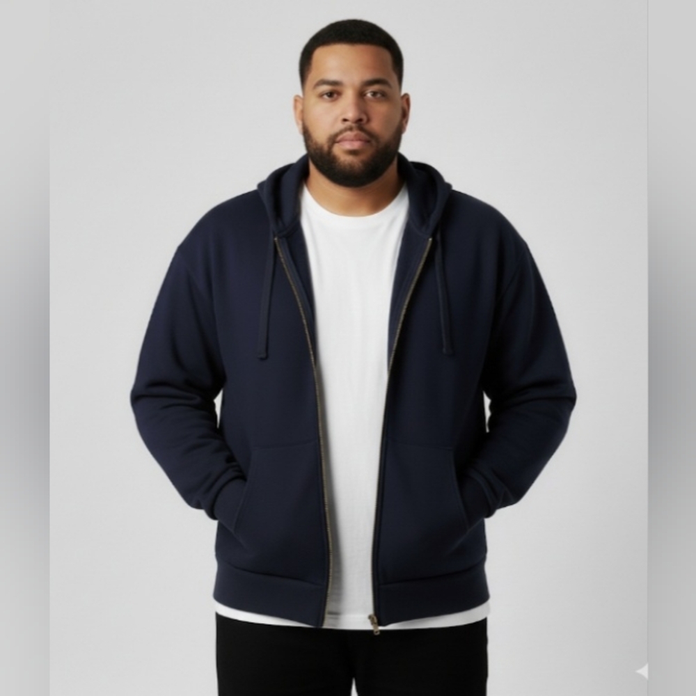 BANANA REPUBLIC MEN'S NAVY XL ZIP-UP HOODIE - COMFORT & STYLE.